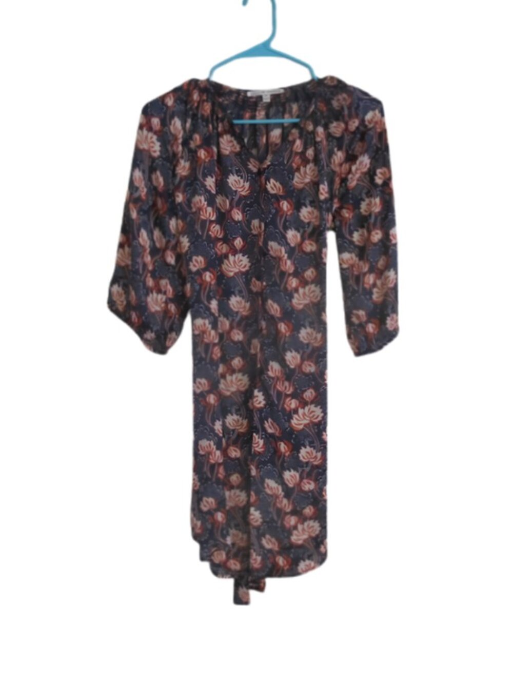 Collective Concepts Red and Blue Floral Romper